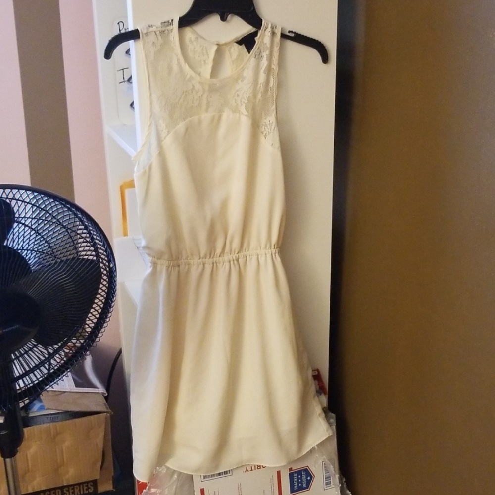CLOSING FEB 10! Cream dress with lace